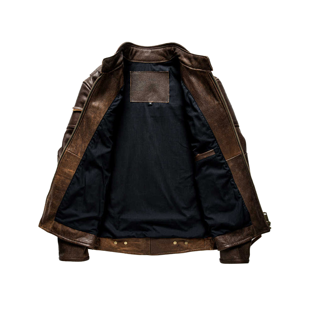 Lambskin Motorcycle Jacket Detail – Quilted Lining & Stitching