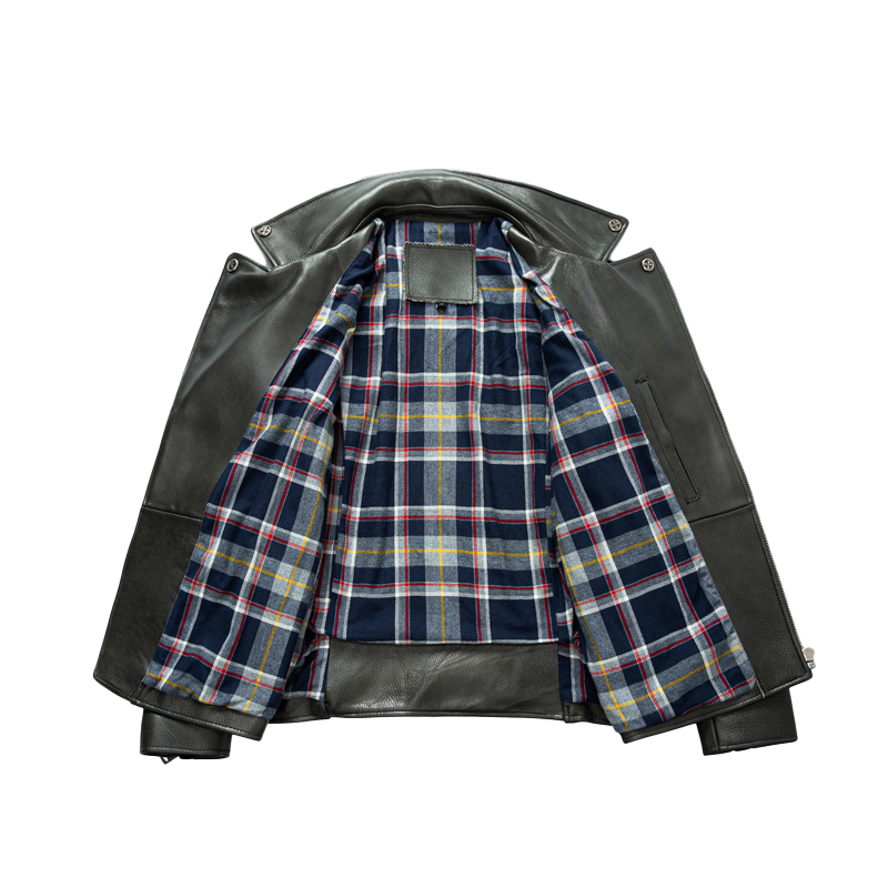 Men's Green Lambskin Café Racer Jacket