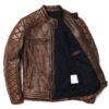 Camel Vintage Biker Leather Jacket