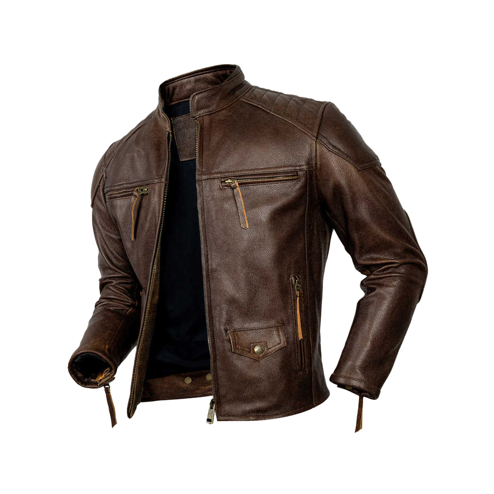 Lambskin Motorcycle Jacket Detail – Quilted Lining & Stitching