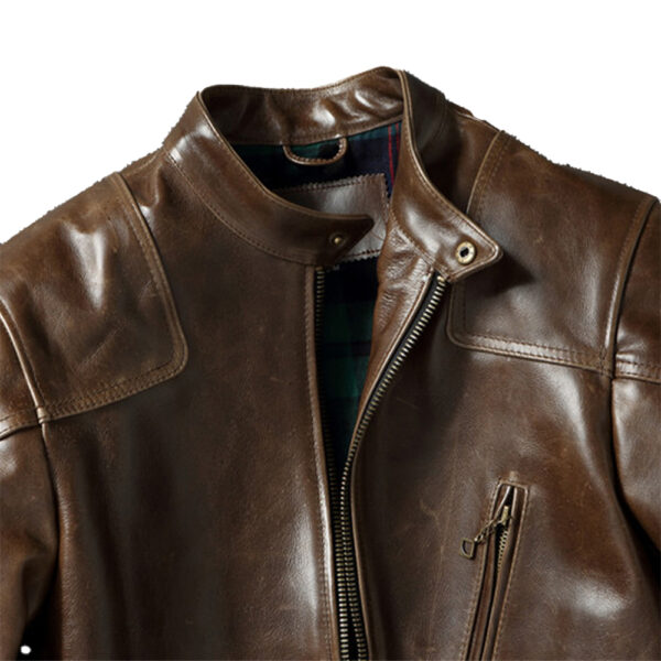 Men's Business Leather Jacket – Winter Cowhide with Stand Collar