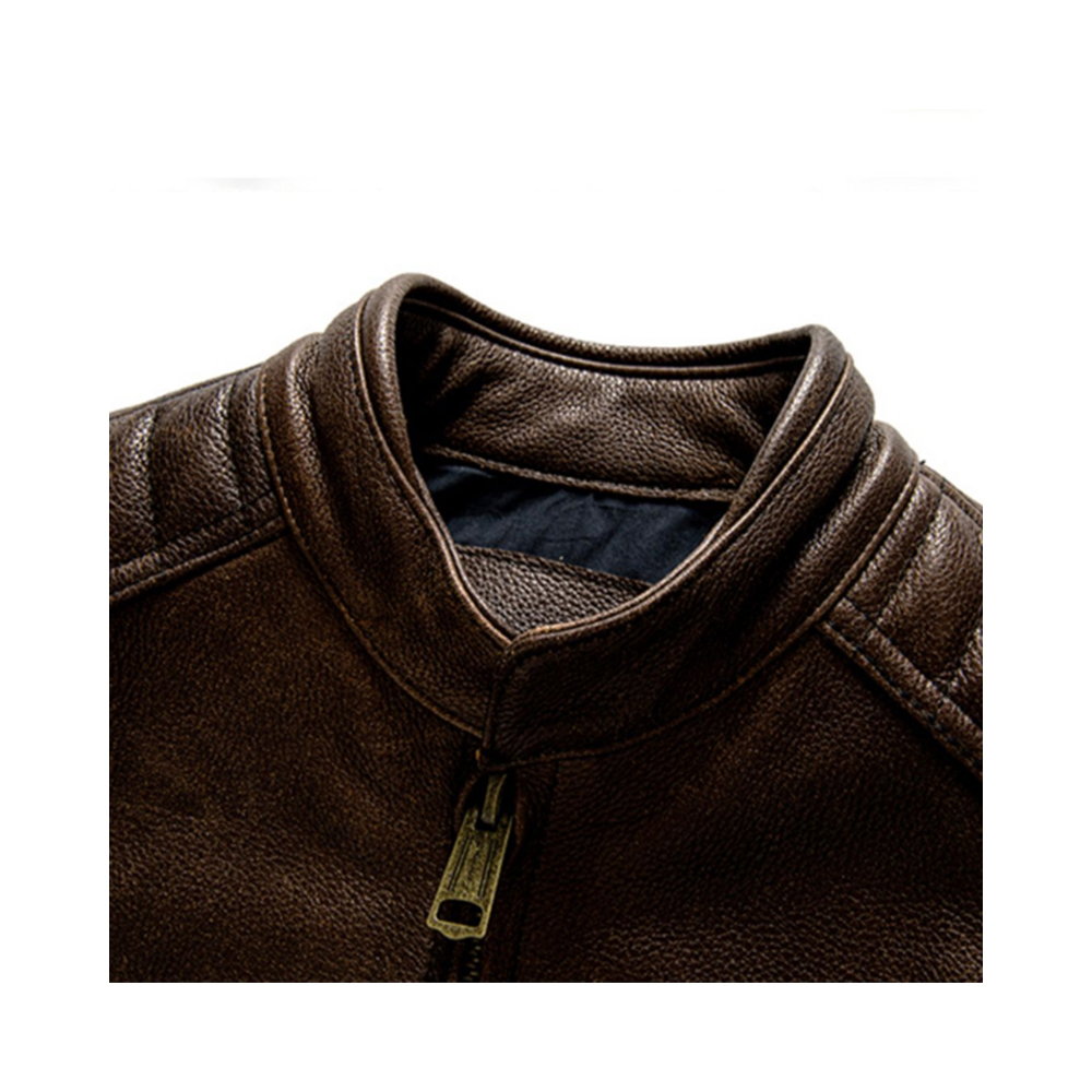 Lambskin Motorcycle Jacket Detail – Quilted Lining & Stitching