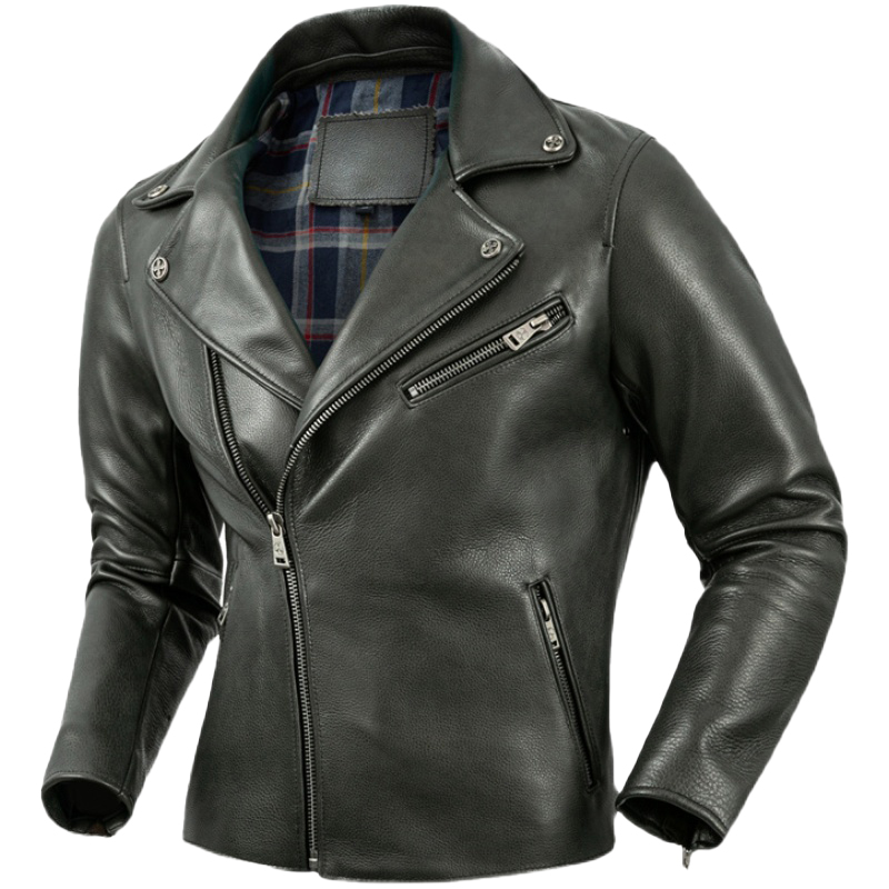 Men's Green Lambskin Café Racer Jacket