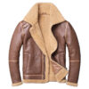 Brown Lambskin Leather Moto Jacket with Fur Lining – Men’s/Women’s Biker Style