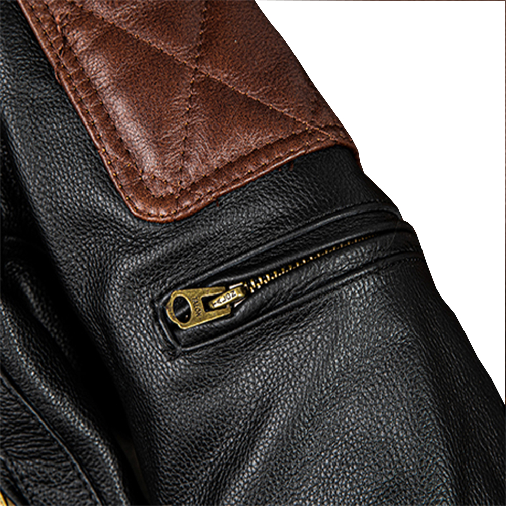 Black Lambskin Café Racer Jacket – Stand Collar & Quilted Lining