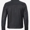 Luxe Noir Crocodile-Embossed Calfskin Jacket