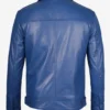 Classic Blue Leather Jacket