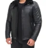 Real Lambskin Bomber Jacket with Faux Fur Lining – Winter Wear