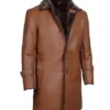 Real lambskin winter coat for men – button closure and shearling detail