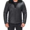 Real Lambskin Bomber Jacket with Faux Fur Lining – Winter Wear
