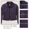 Purple Leather Trucker Jacket