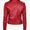 Red Moto Leather Jacket – Back View