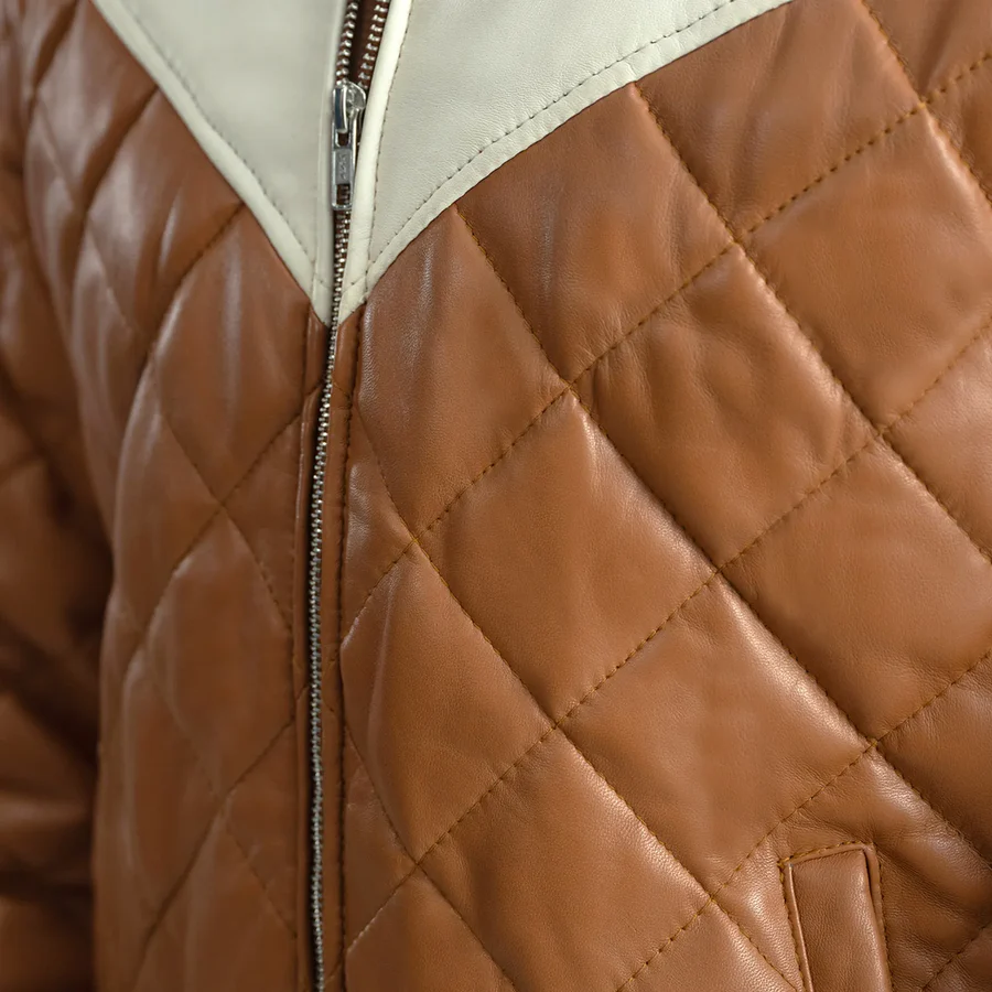 Norman Tan Leather Bomber