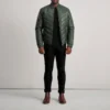 Travis Green Leather Puffer Jacket - Front Profile Showing Earthy Tone