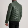 Travis Green Leather Puffer Jacket - Back Profile Showing Earthy Tone